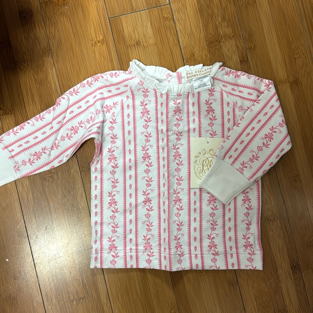 Pink and white sweatshirt